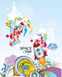 nave espacial en vector