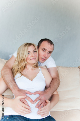 Photo: happy pregnant couple happy pregnant couple