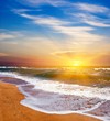 wavy sea coast at the sunset wavy sea coast at the sunset