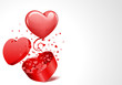 Heart gift open with fly hearts and balloon Heart gift open with fly hearts and balloon