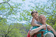 Grandfather and granddaughter