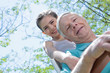 Girl with her grandfather