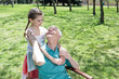 Girl with her grandfather