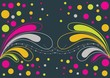 Floral abstract background in vibrant pink, yellow and green