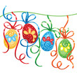 Easter eggs with ribbons