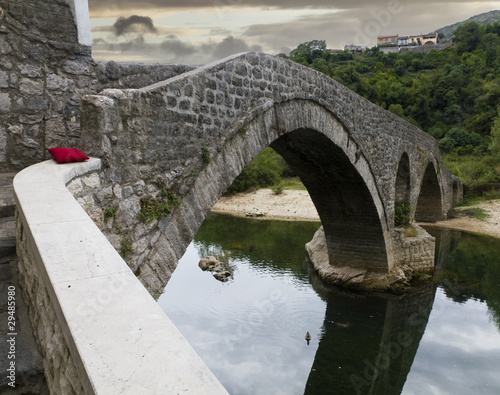 Photo: old bridge in the village Rijeka Crnojevica, Montenegro old bridge in the village Rijeka Crnojevica, Montenegro