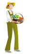 paysan-panier de légumes