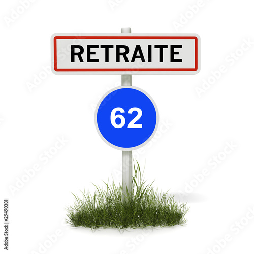 Illustration: panneau retraite 62 ans panneau retraite 62 ans