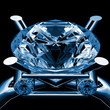 solitary golden diamonds ring close up x ray