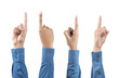 gesture of hand wearing suit pointing