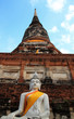Buddha Statue with Thai ancient city background Buddha Statue with Thai ancient city background