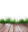 wooden terrace and white background