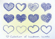 collection of handdrawn hearts in a piece of paper collection of handdrawn hearts in a piece of paper