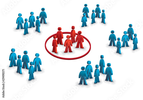 Vector: six groups of people simbolizing the target group six groups of people simbolizing the target group