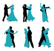dancers isolated on white background