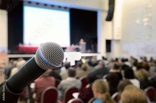 Photo: Microphone at conference. Microphone at conference.