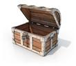 empty treasure chest 3d illustration