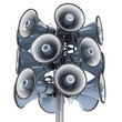 isolated loudspeakers 3d illustration