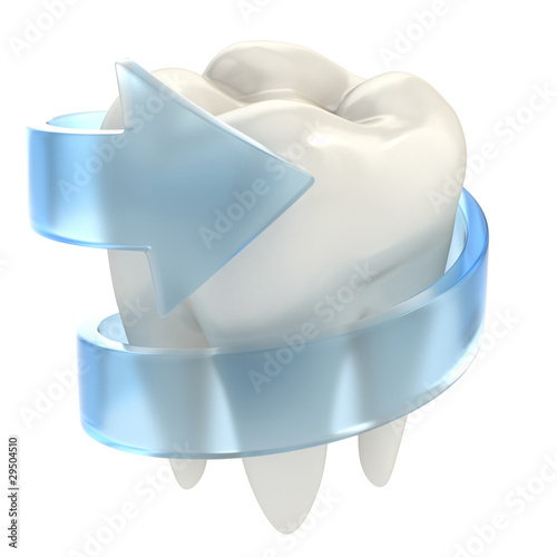 Illustration: teeth protection 3d concept teeth protection 3d concept
