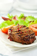 Grilled steak with salad