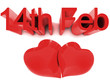14th February, St. Valentines Day. 3D render concepts