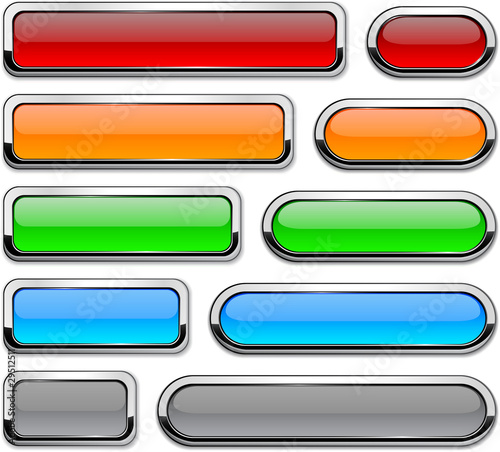 Vector: Vector detailed buttons on white. Vector detailed buttons on white.