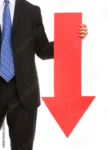 Photo: Business Man Arrow Down Business Man Arrow Down