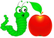 surprised caterpillar looks at apple surprised caterpillar looks at apple