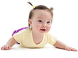 Baby girl doing tummy time Baby girl doing tummy time