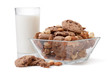 glass of milk and chocolate chip cookies