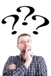 Man with question mark Man with question mark