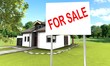 3d einfamilienhaus mit schild