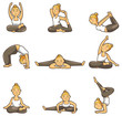Vektor: cartoon yoga girl icon cartoon yoga girl icon