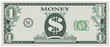 Vector illustration of game money - one dollar bill