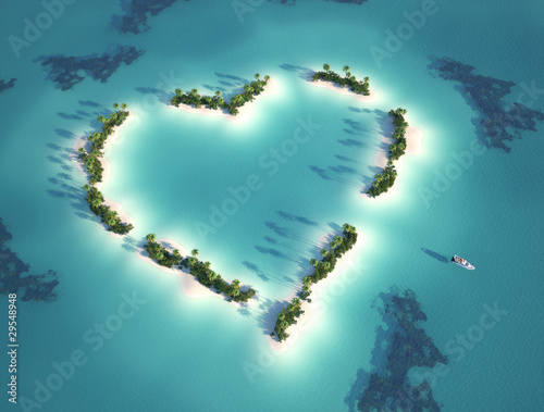 Illustration: heart shaped island heart shaped island