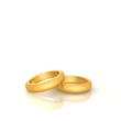 A pair of gold wedding rings - a 3d image