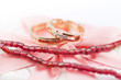 Jewelry with brilliants and granat beads Jewelry with brilliants and granat beads