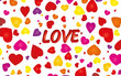 Valentine background with hearts and 3d love word, vector Valentine background with hearts and 3d love word, vector