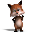 the cute cartoon fox is very smart and clever. 3D rendering the cute cartoon fox is very smart and clever. 3D rendering