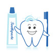 Healthy White Tooth with Toothpaste and Toothbrush.