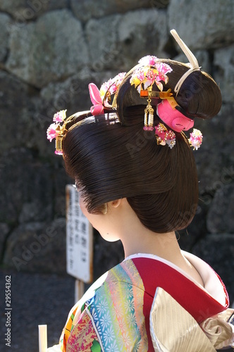 Photo: 女性 日本女性 着物 日本髪 後ろ姿 女性 日本女性 着物 日本髪 後ろ姿
