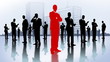 Team of businessmen in the city.