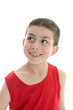 Photo: Beautiful child looking sideways smiling Beautiful child looking sideways smiling