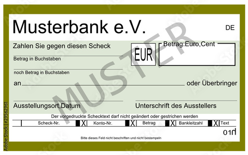 Vektor: Scheck/Blanko/Muster Scheck/Blanko/Muster