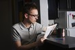 Man Reading At Home