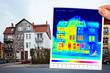 thermal imaging of a half isolated apartment building