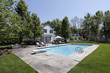 Swimming pool outside luxury home
