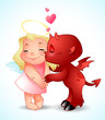 Little Demon's Kiss vector illustration