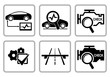 Automotive diagnostic repair icons set.