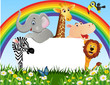 Animal cartoon and blank space Animal cartoon and blank space
